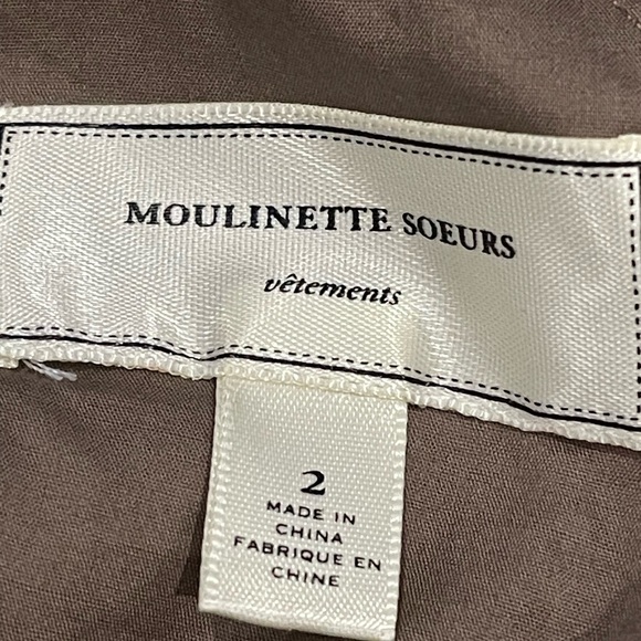 ANTHROPOLOGIE MOULINETTE SOEURS Size 2 Brown Gertie Lace Dress V Neck Pockets - Picture 7 of 8